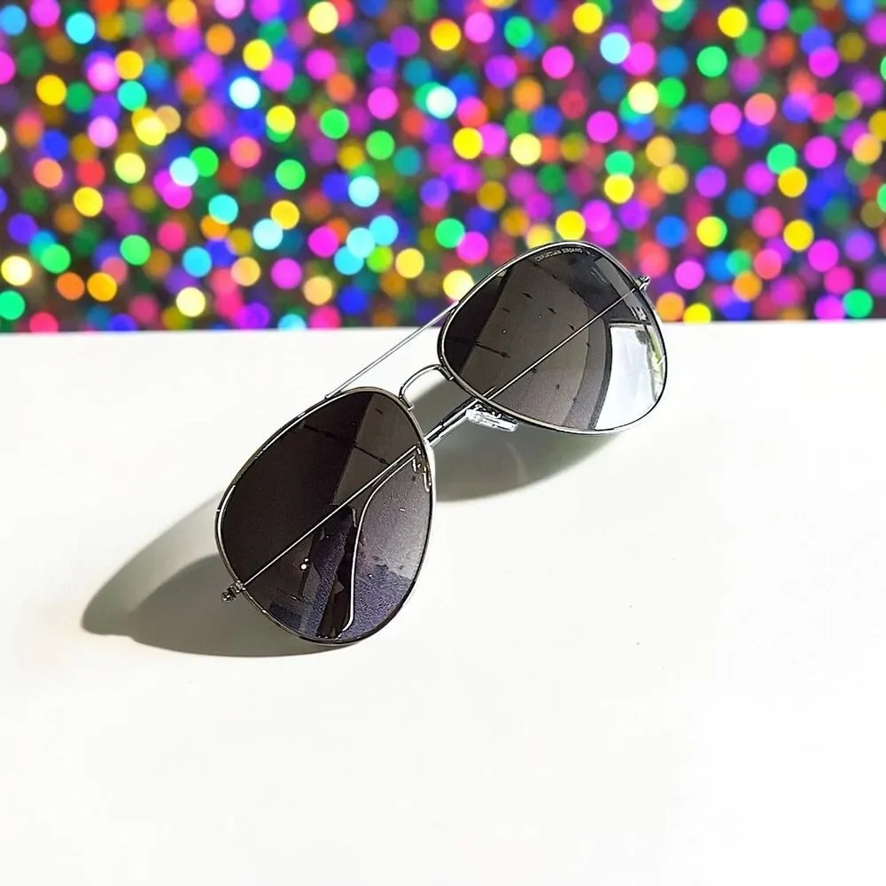 Christian Siriano Aviator Sunglasses in Gun Brand New in Case MSRP $139